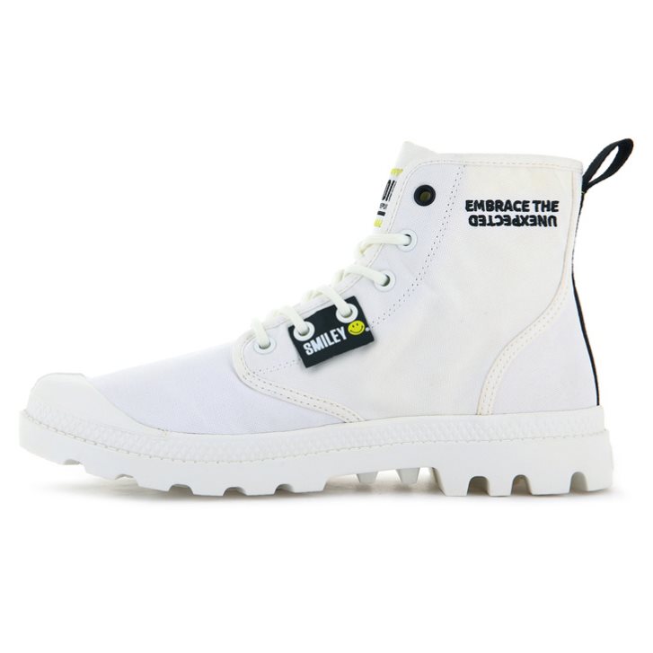 Palladium Pampa Smiley Change Women's Boots White | UK M539-YWZ